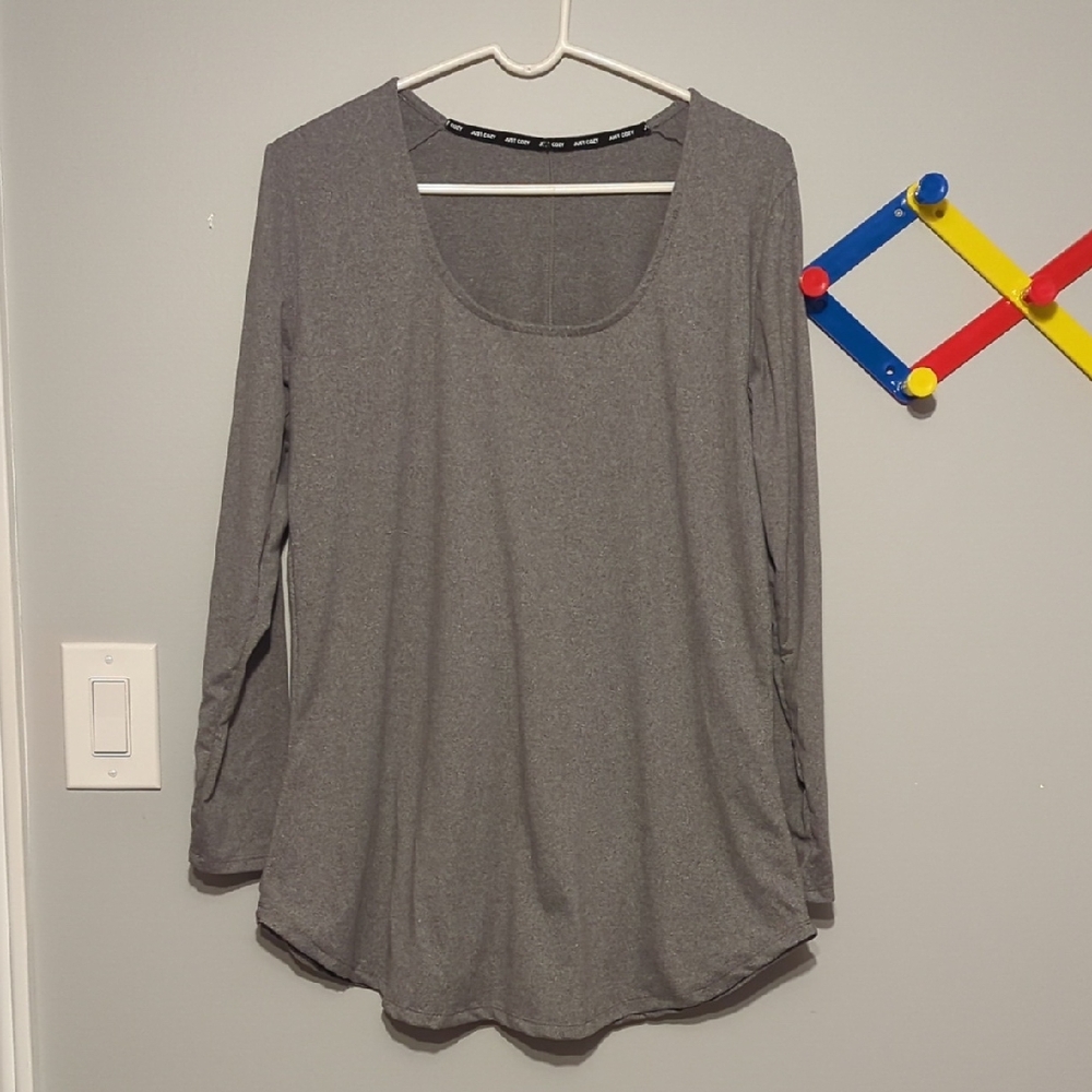 Elegant Gray Long Sleeve Women's Top